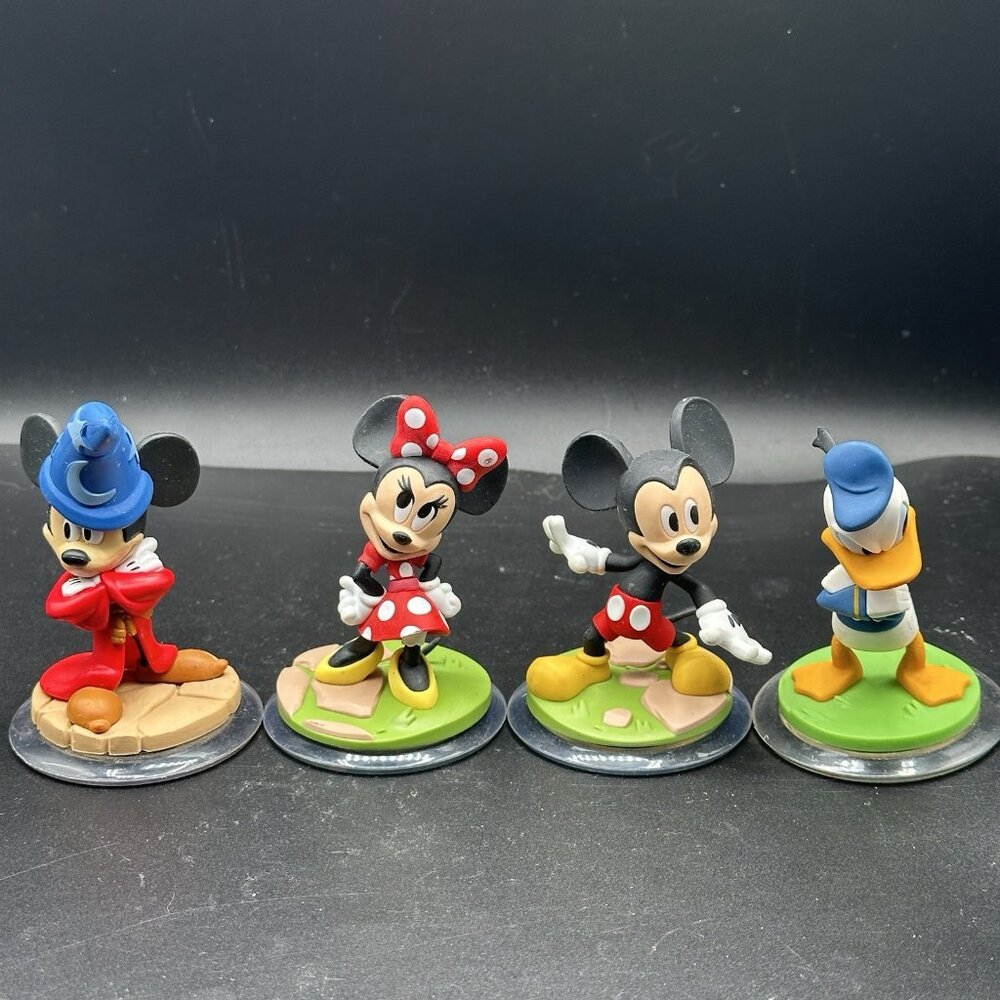 Disney Infinity Figure Lot Mickey Mouse Minnie Donald Duck Fantasia Sorcerer Lot